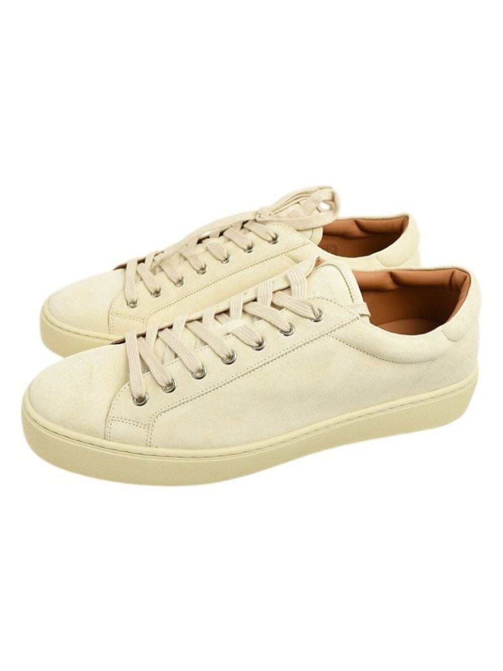 RALPH LAUREN PURPLE LABEL Cream SEVERN Suede Lace Up Sneaker Shoes 11 D NEW